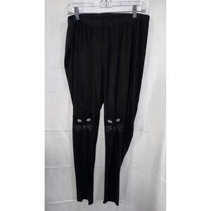 Torrid Leggings 2X  Black Kitty Cat Knees Full Length Pants